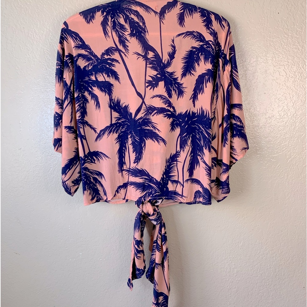 XIX Palms Tropical Palm Tree Front Tie Resortwear Caftan Size XS/S - Picture 3 of 8